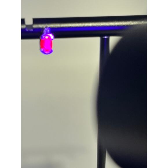 Designer Yellow Gold 14K July Ruby and Diamond Post Back Stud Elegant Earrings - Picture 3 of 11